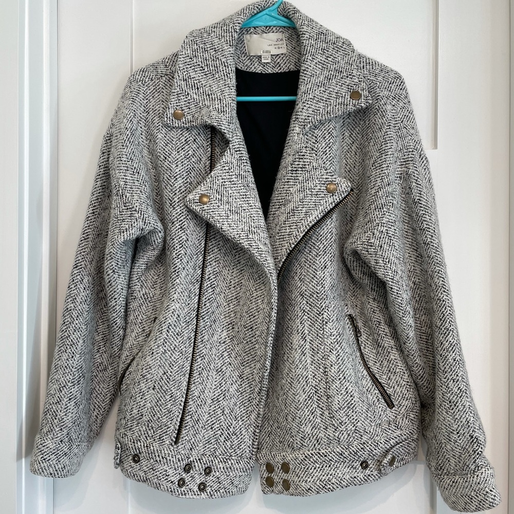 J.O.A blacks and white pattern jacket size small